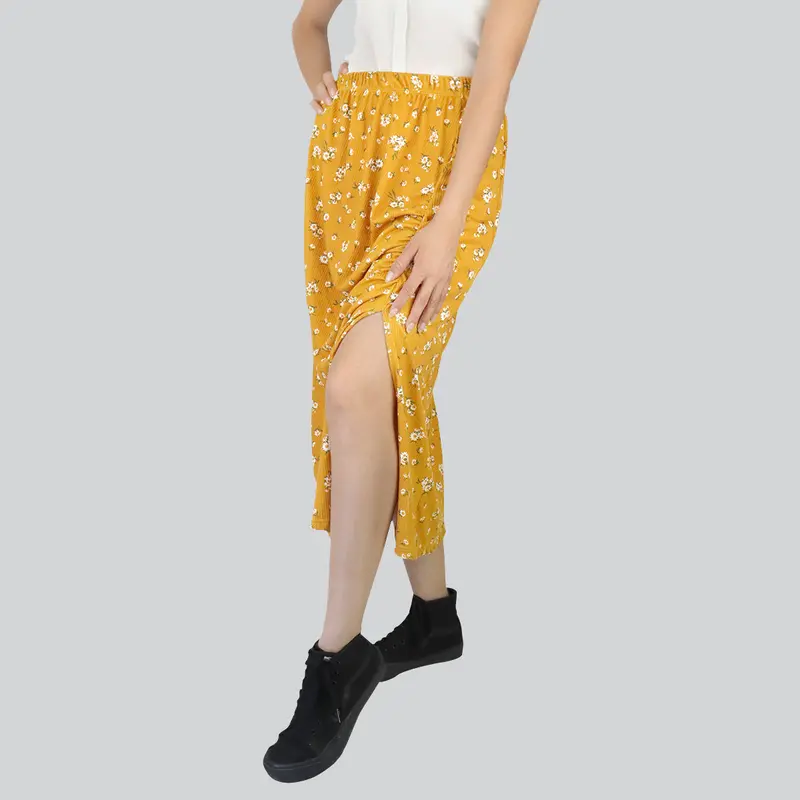 Falda Casual Color Amarillo Para Dama 1