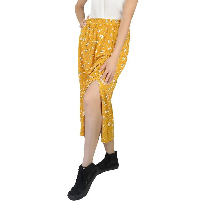 Falda Casual Color Amarillo Para Dama 2