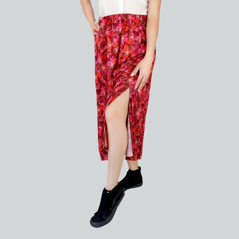 Falda Casual Color Rojo Para Dama 1