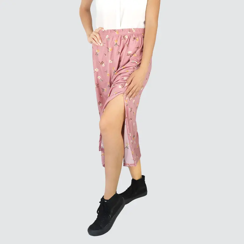 Falda Casual Color Rosa Palo Para Dama 1