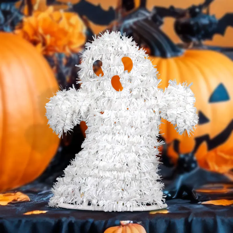 Fantasma De Tinsel Color Blanco Para Decoración 1