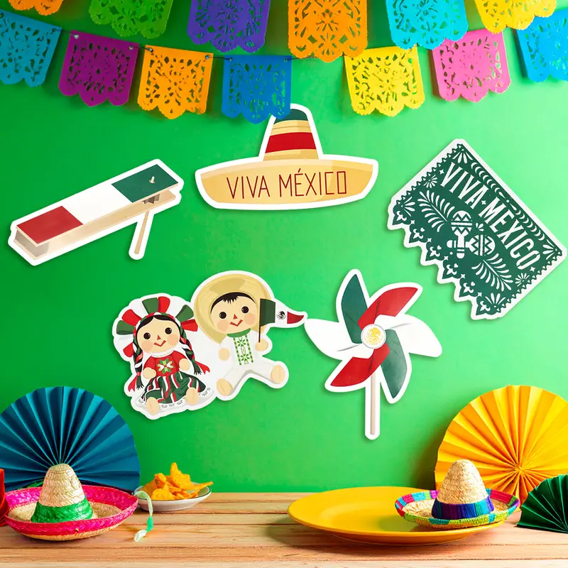 Fiestas Patrias, Decoración Colgante De Papel, 5 Pzas 1