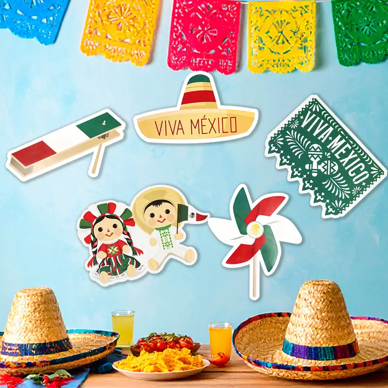 Fiestas Patrias, Decoración Colgante De Papel, 5 Pzas 2