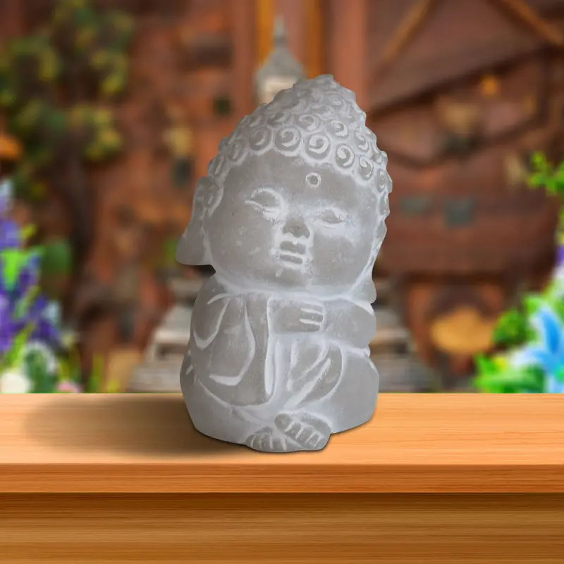 Figura De Buda Abrazo Color Gris 1
