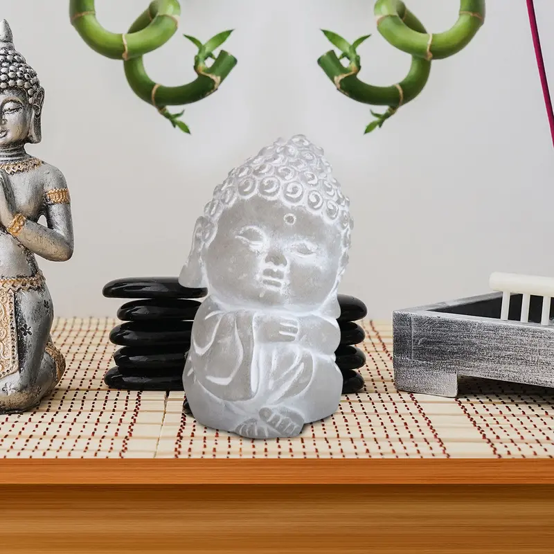 Figura De Buda Abrazo Color Gris 2