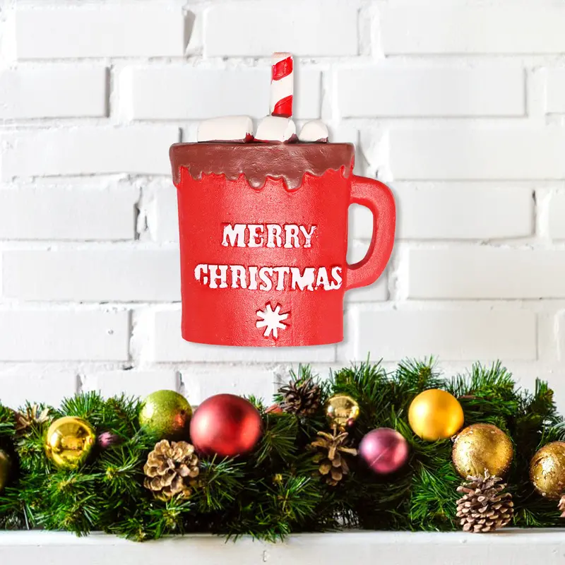 Figura De Taza Con Bombones, Decoración Navideña Para Colgar, 13 Cm 1