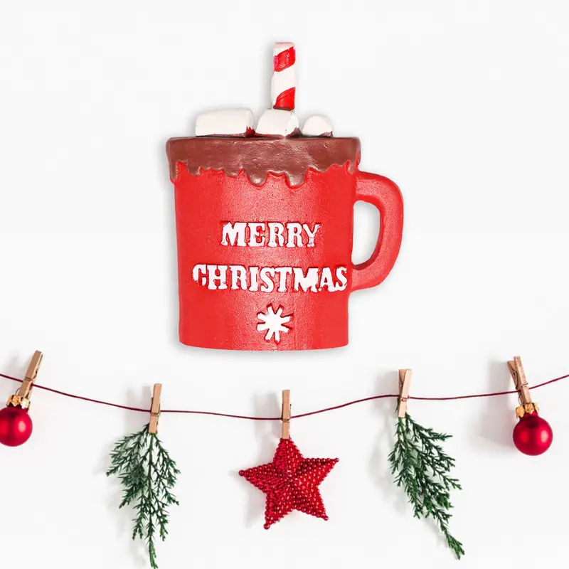 Figura De Taza Con Bombones, Decoración Navideña Para Colgar, 13 Cm 2