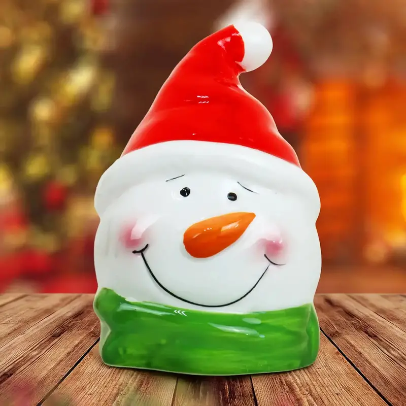 Figura Navideña De Cerámica, Snowman 2