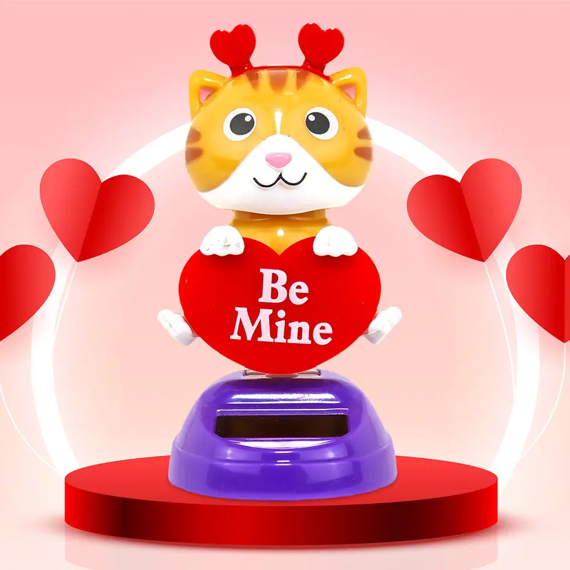 Figura Solar Con Diseño De Gatito Con Corazón 1