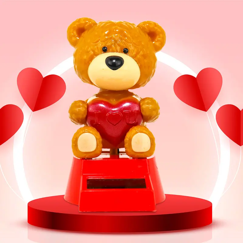 Figura Solar Con Diseño De Osito Con Corazón 1