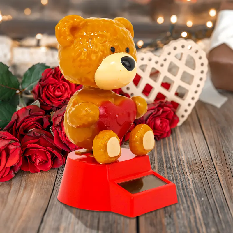 Figura Solar Con Diseño De Osito Con Corazón 2