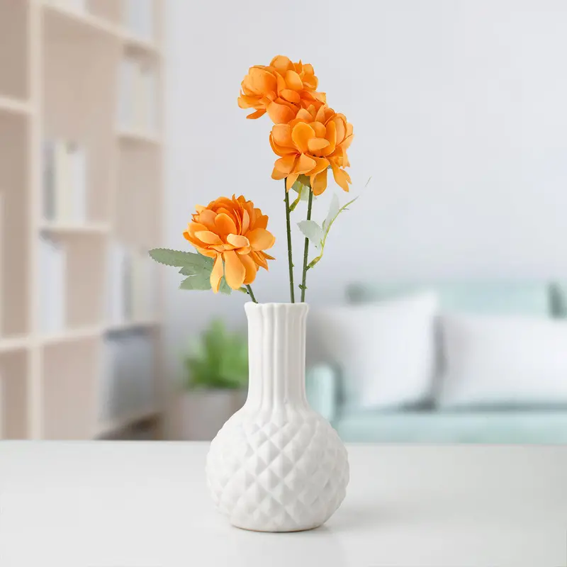 Flor Artificial Color Naranja 1