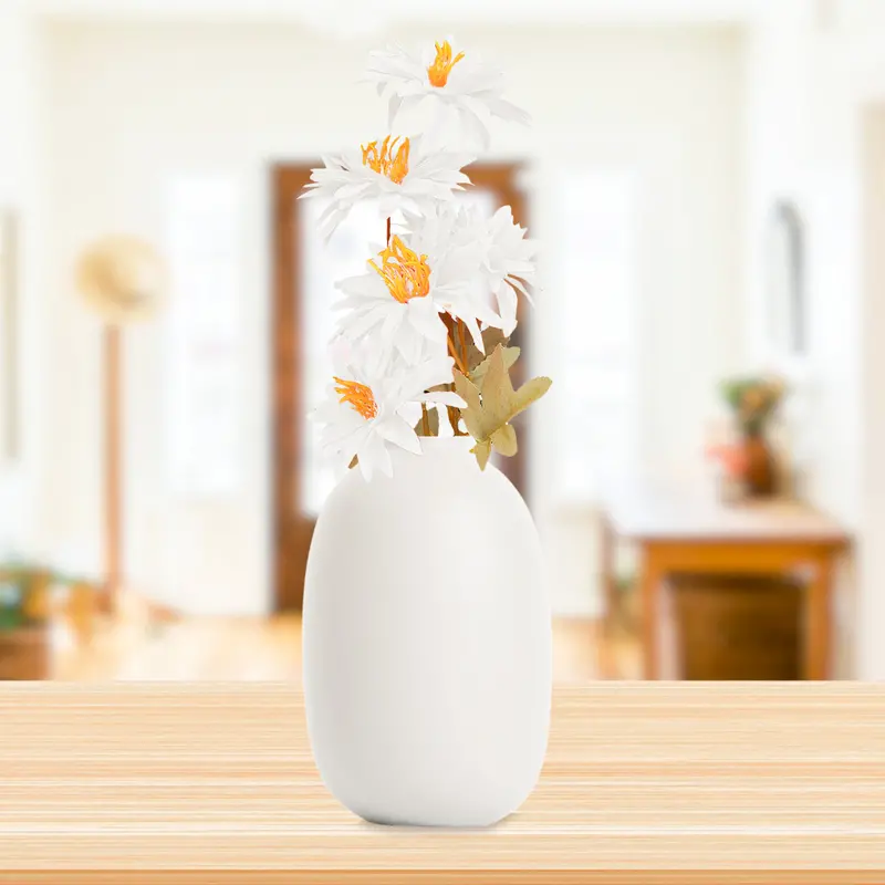 Flor Artificial Con 5 Cabezas, Color Blanco 1