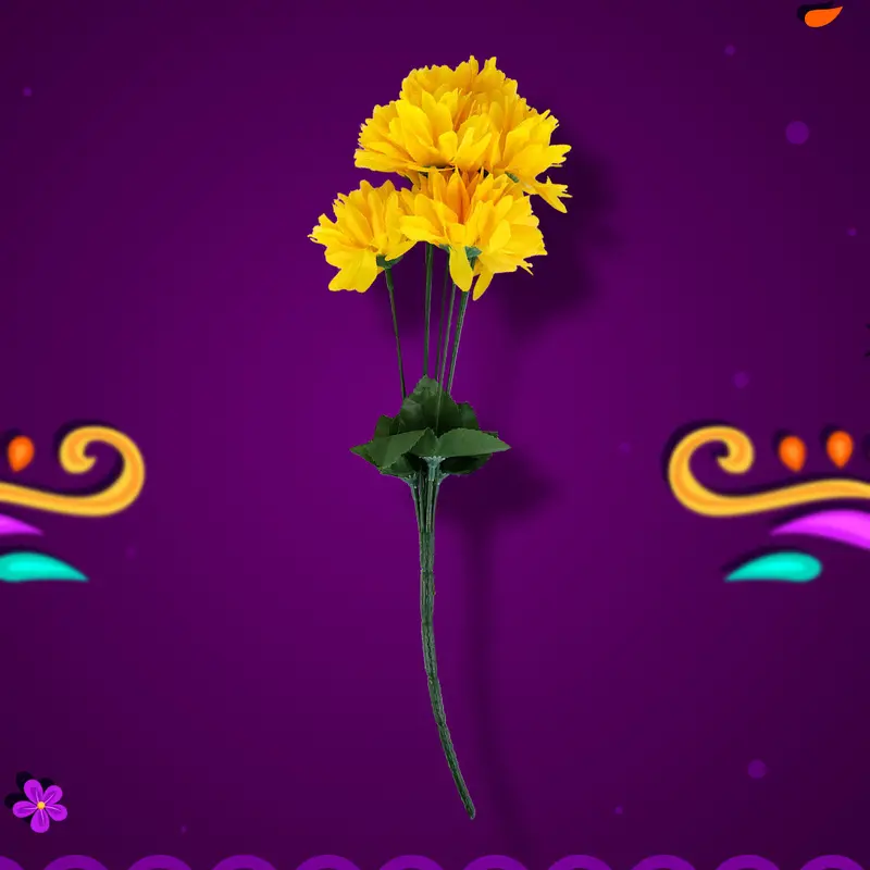 Flor De Cempasúchil Artificial Color Amarillo 1