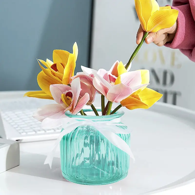 Florero De Cristal Style Color Verde 1