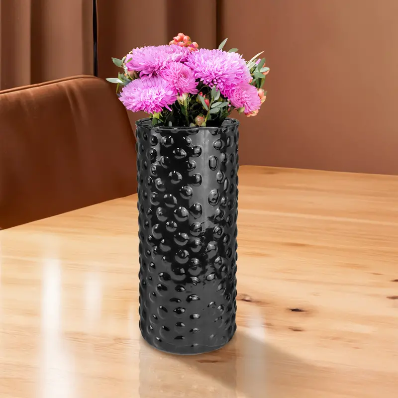 Florero Diseño Burbujas, Color Negro, 12X4 Cm 1