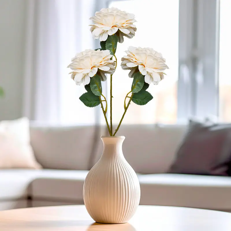 Flores Artificiales, Color Melón, 3 Pzas 1