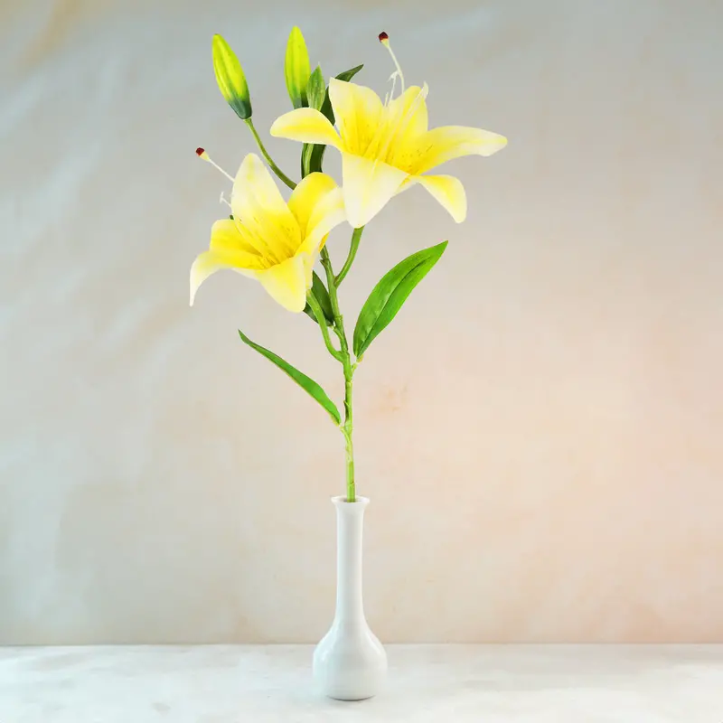 Flores Artificiales, Lirio, Color Amarillo 1
