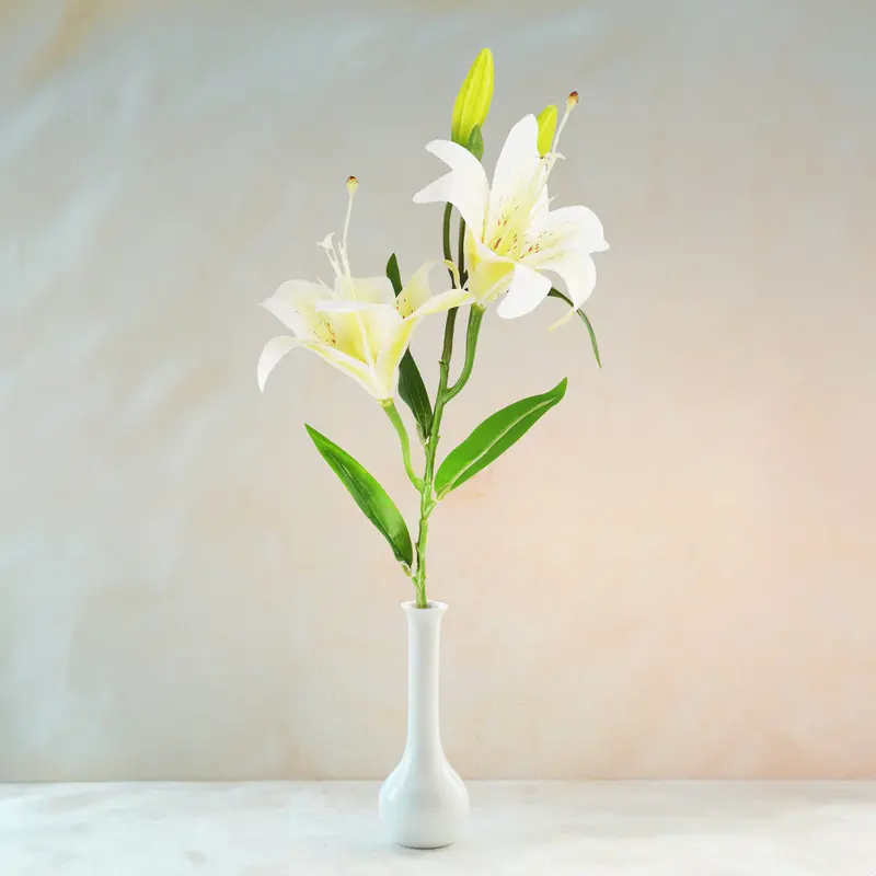 Flores Artificiales, Lirio, Color Blanco 1
