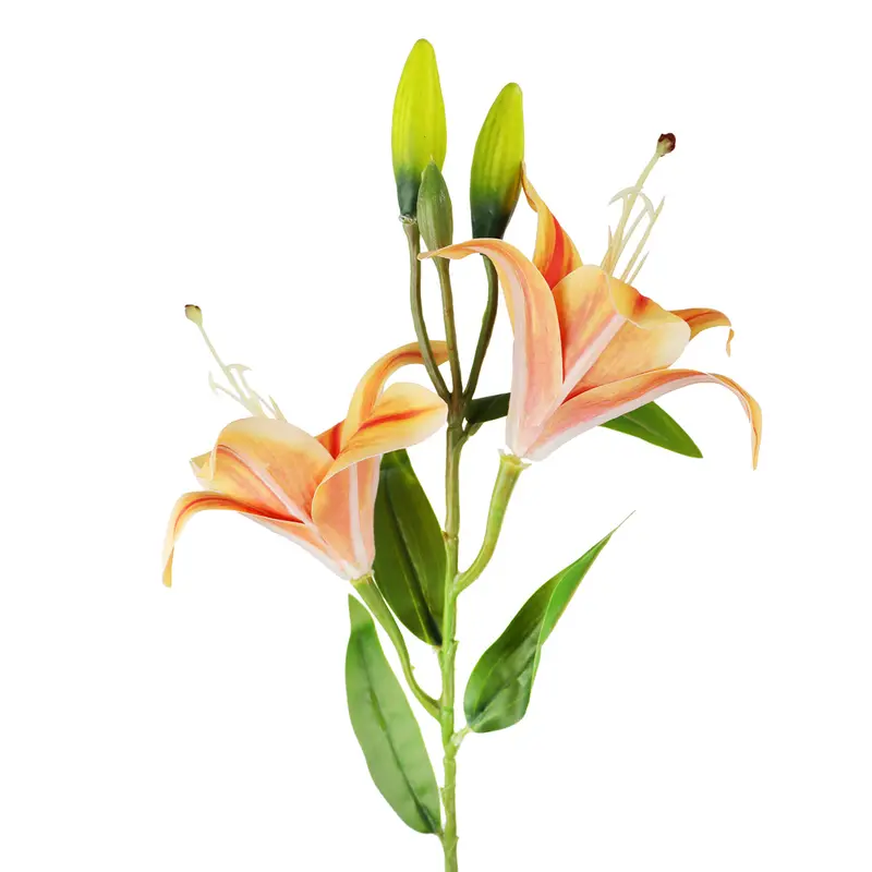 Flores Artificiales, Lirio, Color Durazno 2