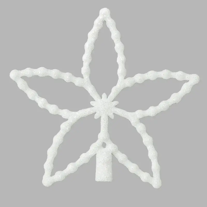 Flores, Ornamento Navideño Con Glitter, Color Blanco 2