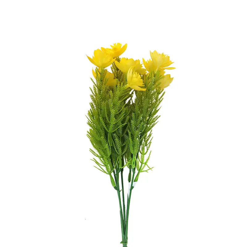 Follaje Artificial 5 Ramas, Color Amarillo 2