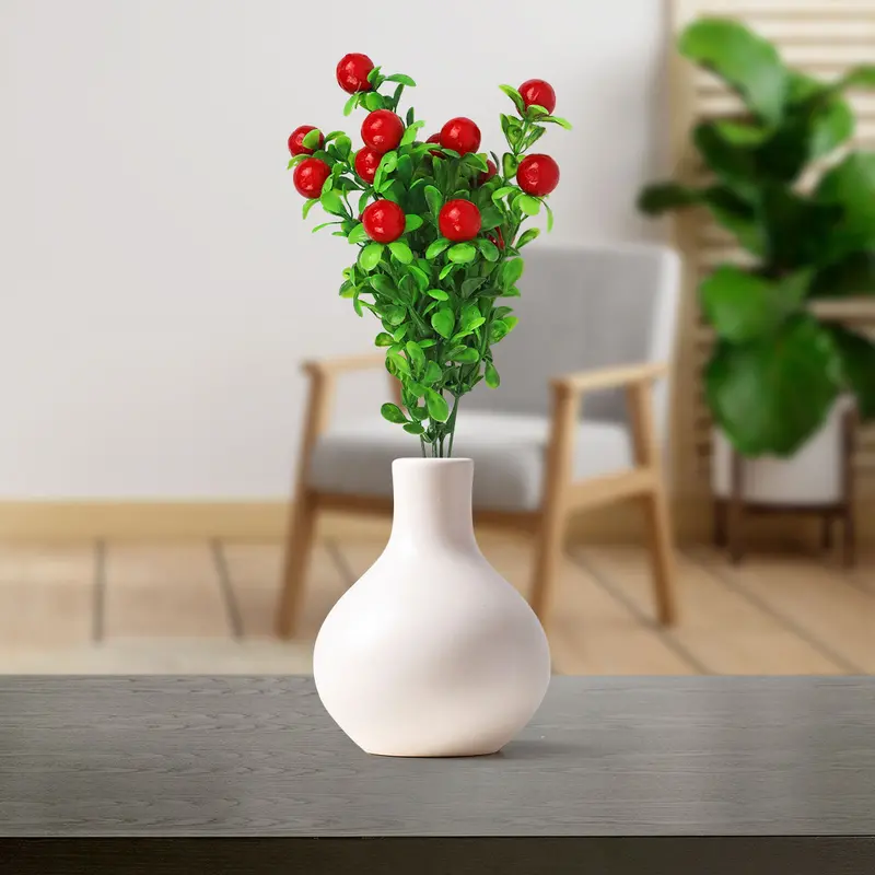Follaje Artificial De 5 Ramas Con Frutas Rojas 1