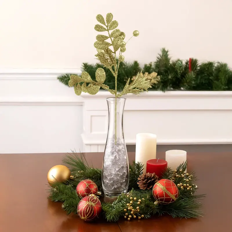 Follaje Navideño Brillante, Planta, Color Oro 1