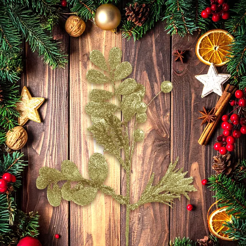 Follaje Navideño Brillante, Planta, Color Oro 2