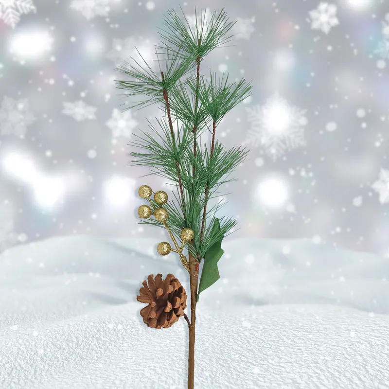 Follaje Navideño Decorativo, Pino Y Piña, Color Dorado 1