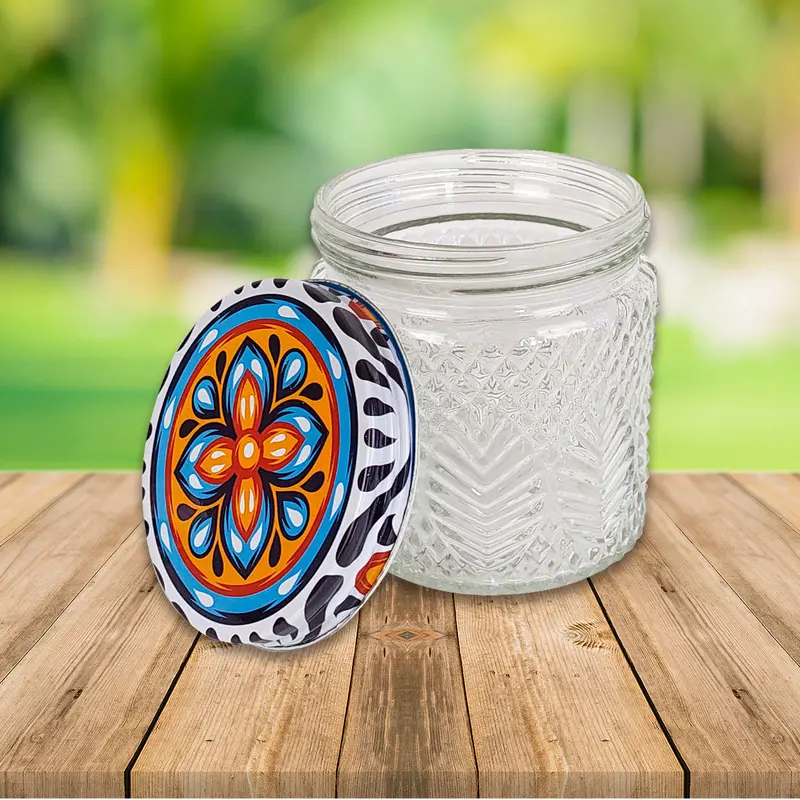 Frasco De Cristal Con Tapa Decorada, 600 Ml 1