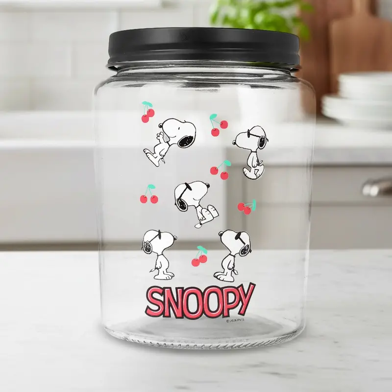 Frasco, Peanuts, Tapa Color Negro, 1 L 2