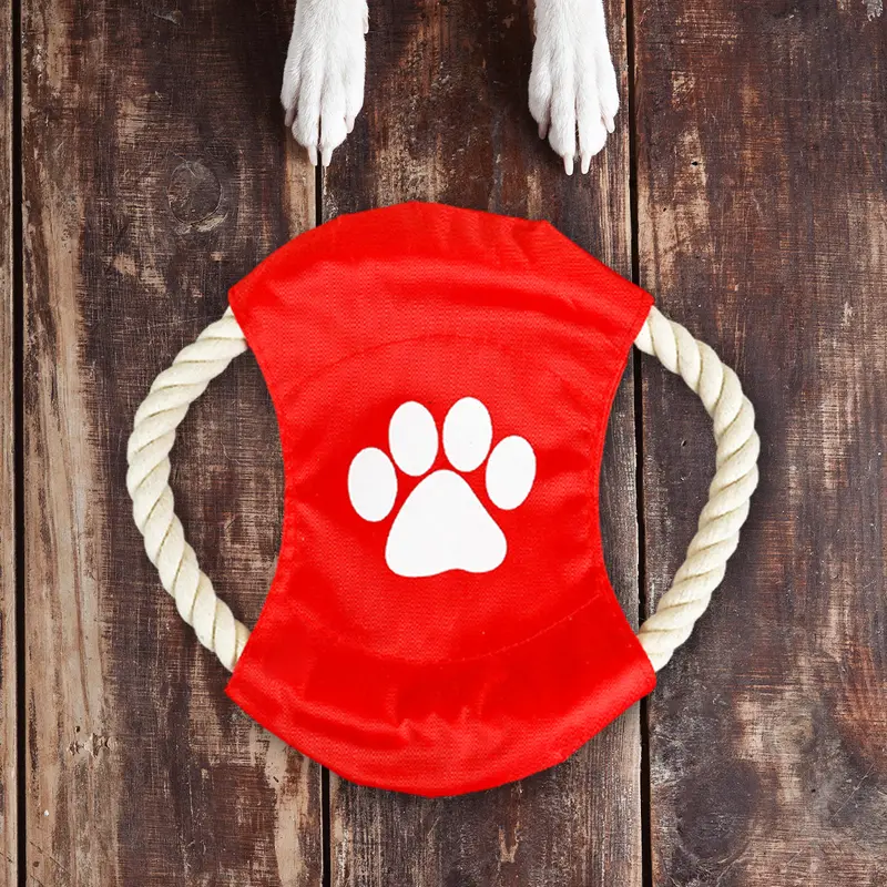 Frisbee De Cuerda Para Perro, Color Rojo 2