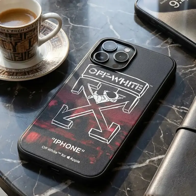 Funda Para Celular, Off White, Iphone 15 Pro Max, Color Negro 1