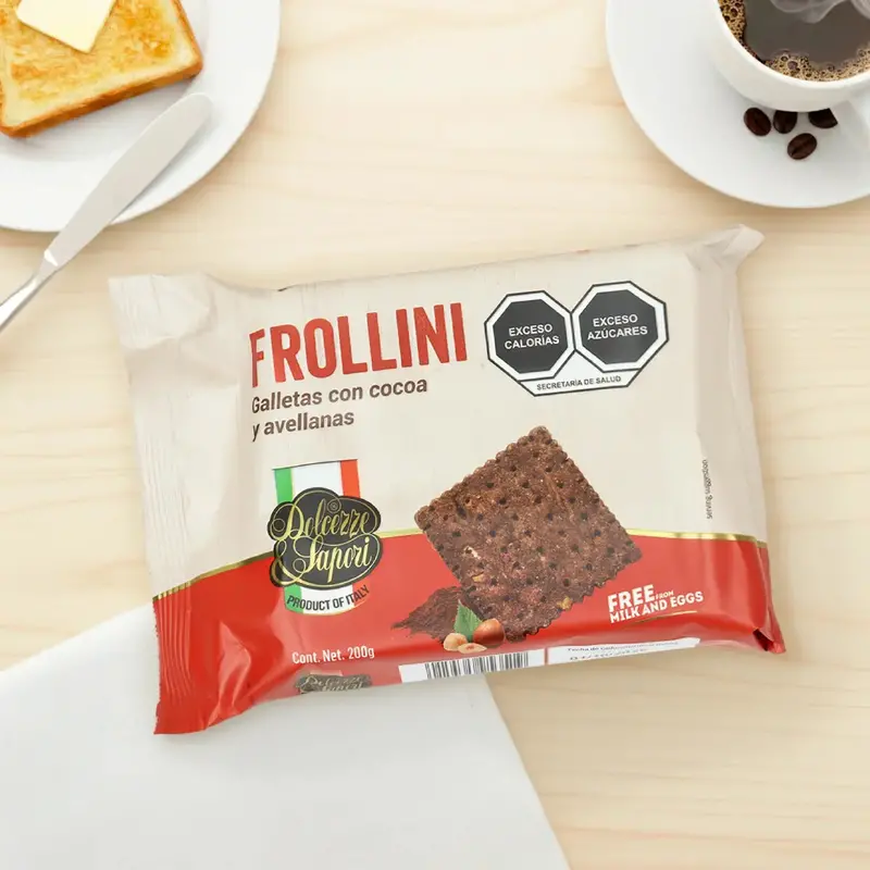 Galletas Cocoa Y Avellana, Frollini, 200 Gr 1
