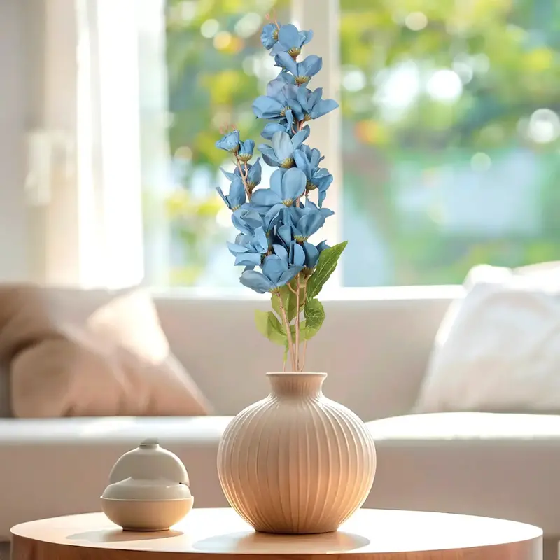 Gardenia, 8 Flores Artificiales, Color Azul 1