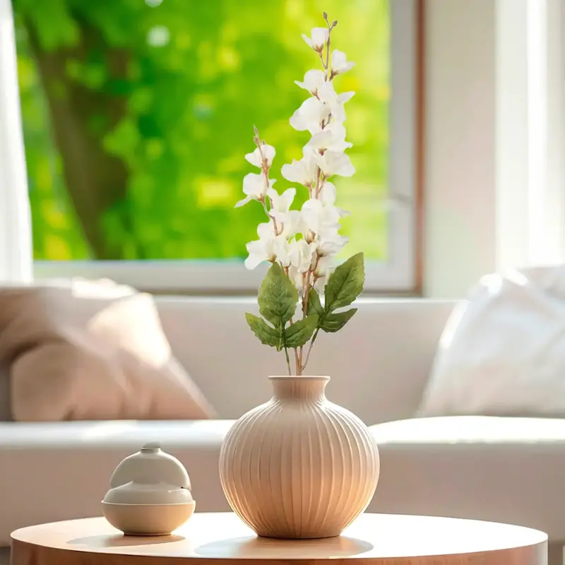 Gardenia, 8 Flores Artificiales, Color Blanco 1