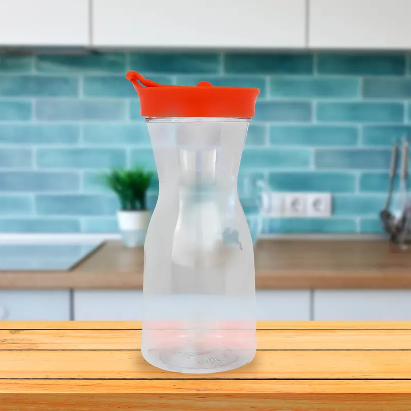 Garrafa De Plástico Transparente Con Tapa, Color Naranja, 500 Ml 1