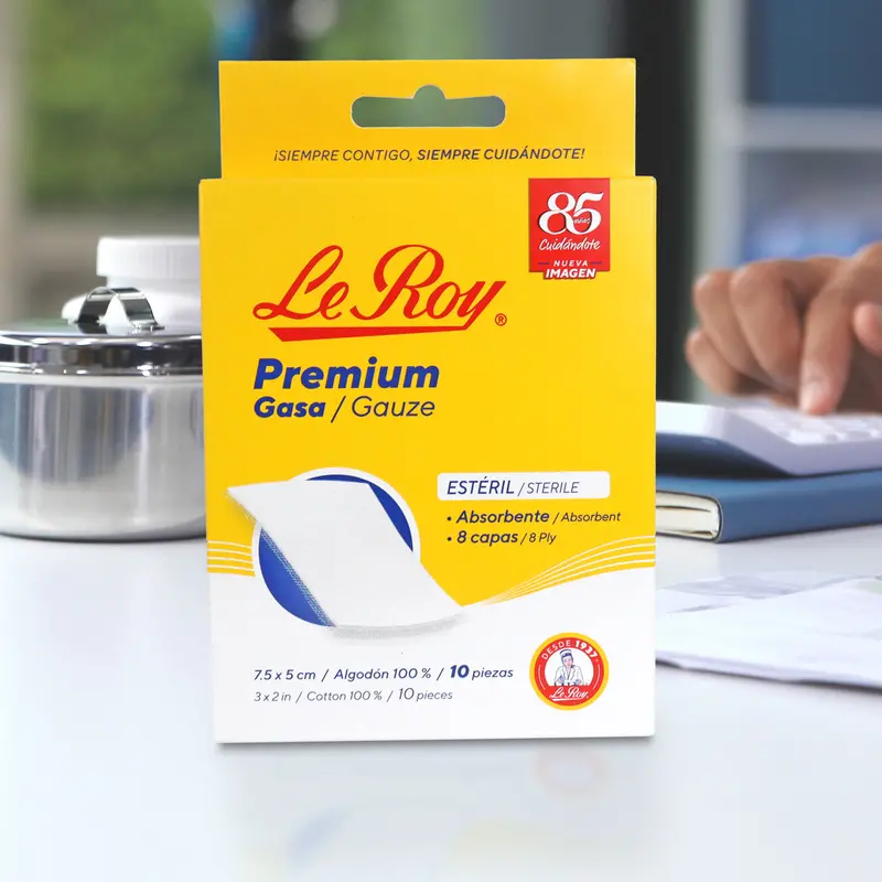 Gasa Estéril 7.5X5 Cm, Le Roy Premium 1