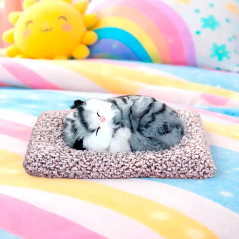 Gatito Dormido Con Sonido, Color Gris 1