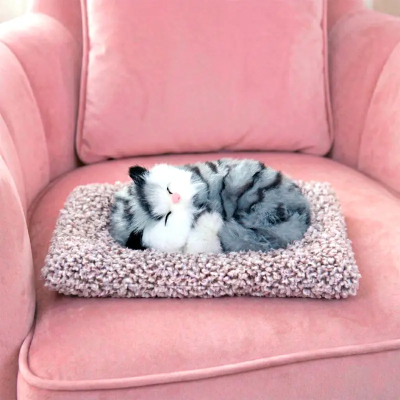 Gatito Dormido Con Sonido, Color Gris 2