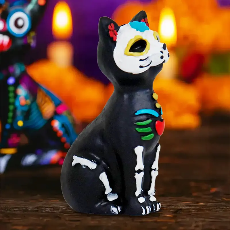 Gatito, Figura De Cerámica, Día De Muertos 1