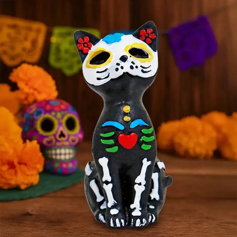 Gatito, Figura De Cerámica, Día De Muertos 2