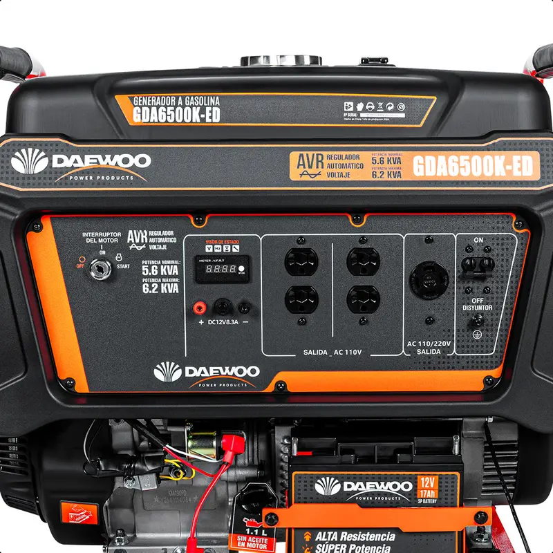 Generador Portátil 6.2 Kw 420Cc 40L Regulador Voltaje Arr Elect-Man Daewoo 2