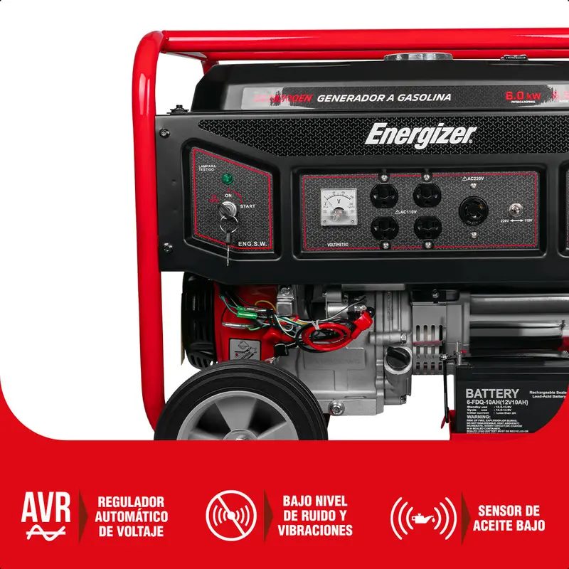 Generador Portátil 6.5 Kw 420Cc 25L Regulador Voltaje Arr Man Energizer Gez8200en 1