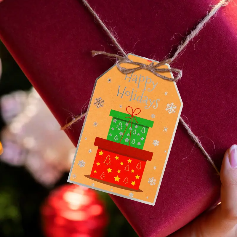 Gift Tags Navideños, Happy Holidays, 8 Pzas 1