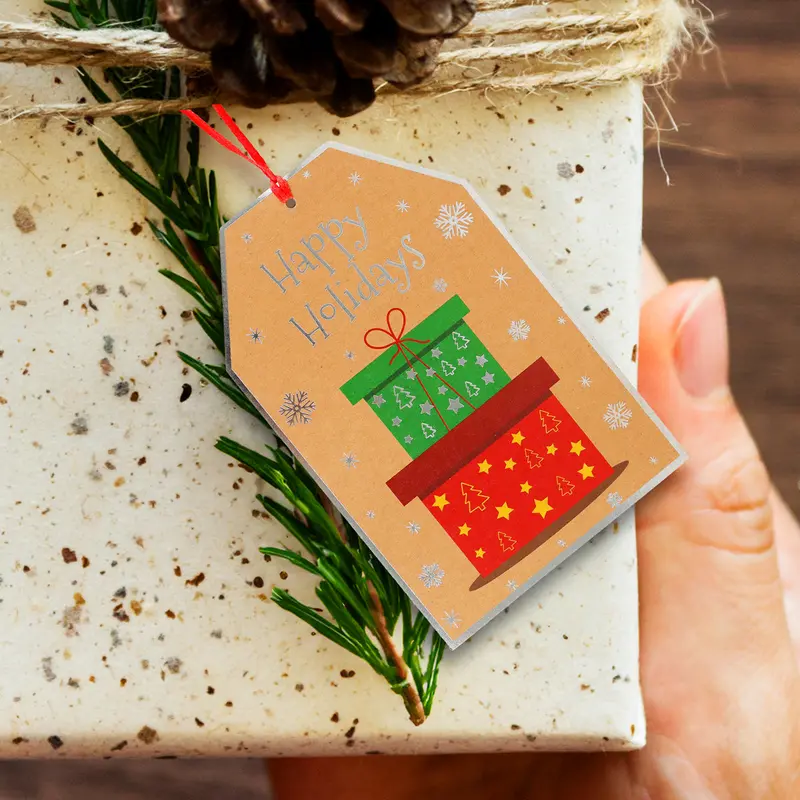 Gift Tags Navideños, Happy Holidays, 8 Pzas 2