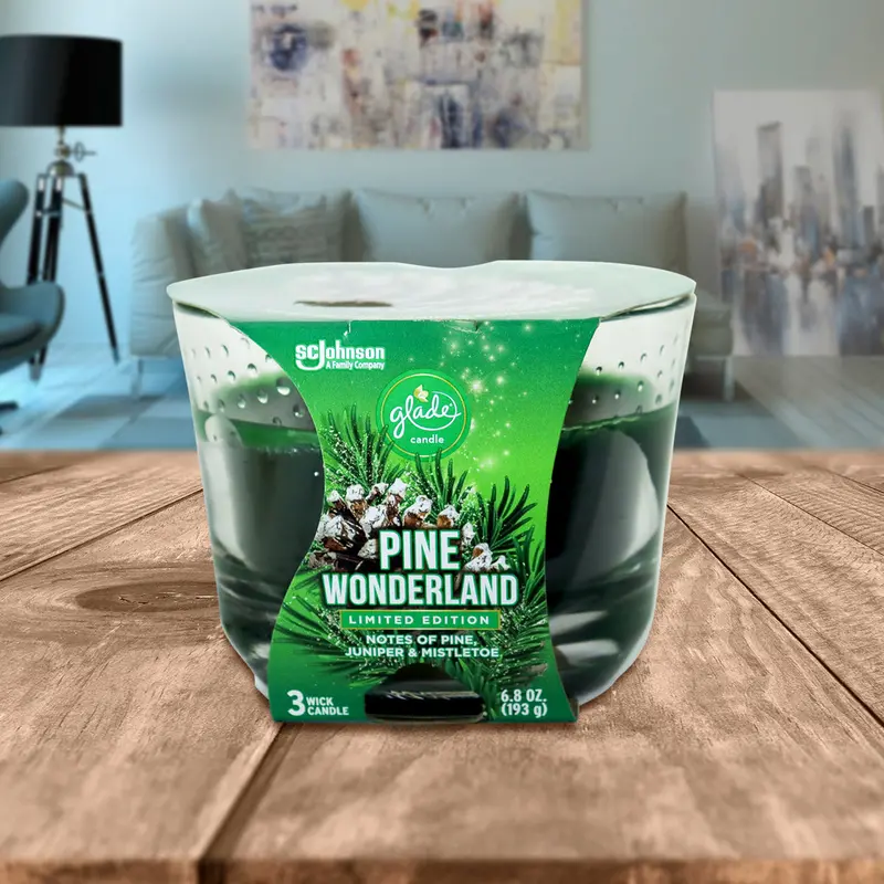 Glade, Vela Aromática Infundida Con Aceites Esenciales, Pine Wonderland 2