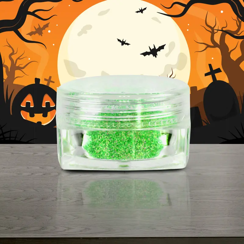 Glitter Color Verde Para Maquillaje De Halloween 1
