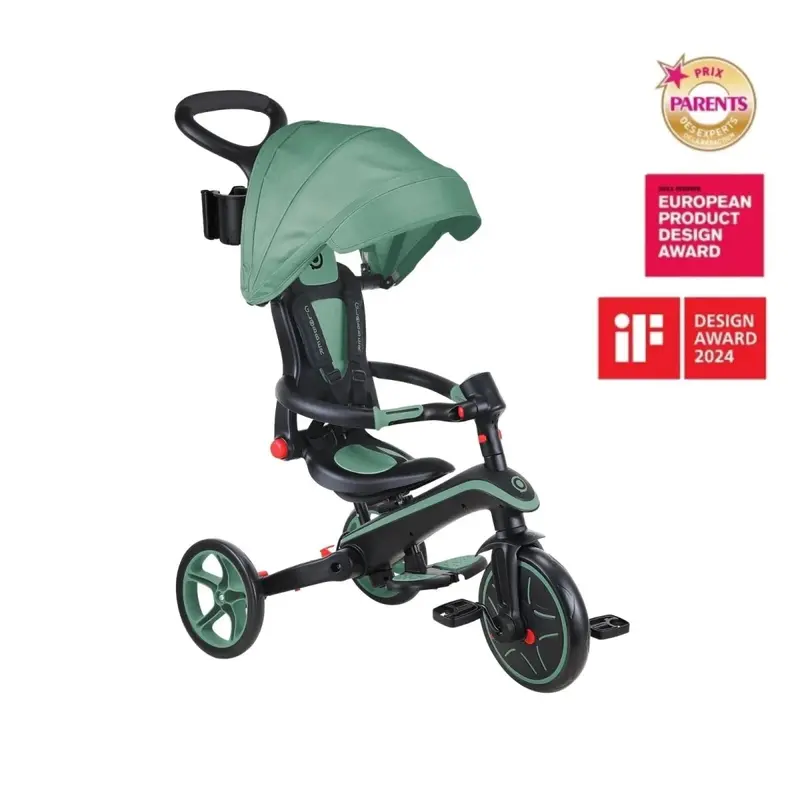 Globber 4-In-1 Explorer Trike Foldable - Olive 1